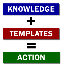 knowledge plus templates equals action