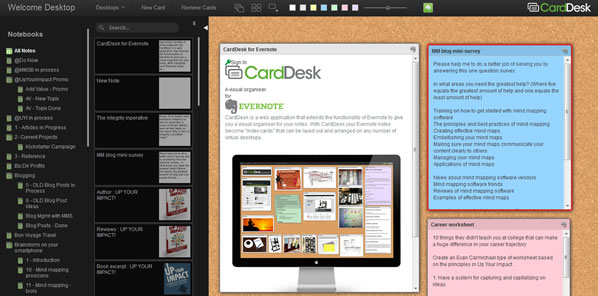 CardDesk: A visual organizer for Evernote