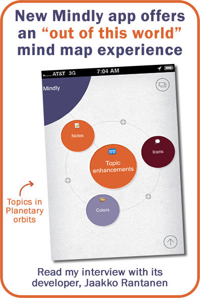 Mindly mind mapping app for iPhone and Android