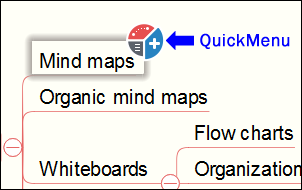 Quick menu in iMindQ mind mapping software