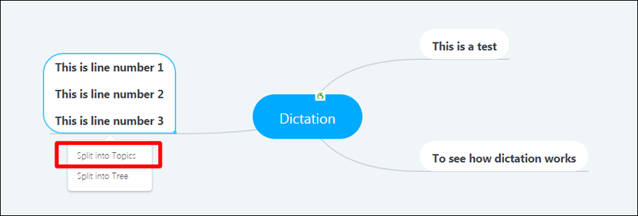 Dictation in MindMeister