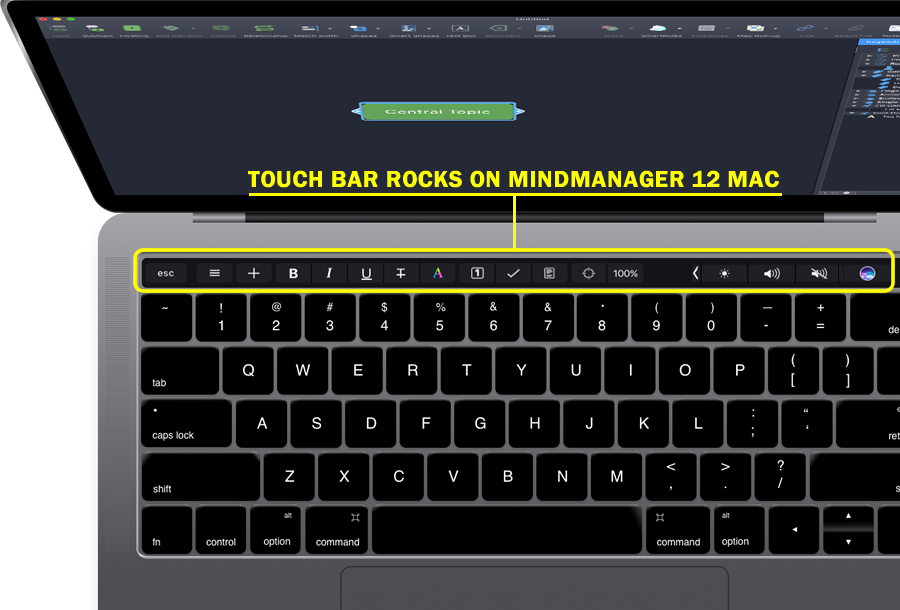 MindManager 12 Mac - Touch Bar