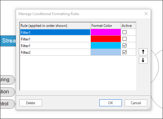 MindView conditional formatting
