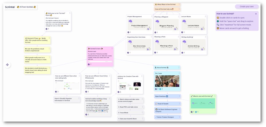 Scrintal - mind mapping and note-taking hybrid