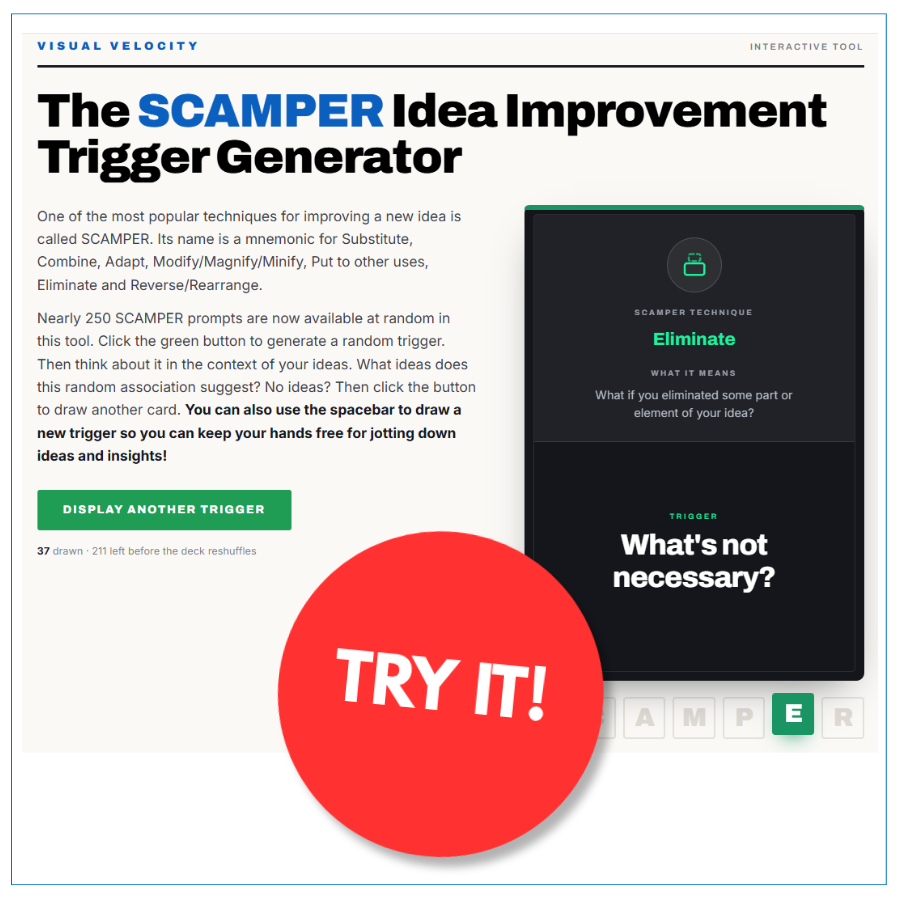 SCAMPER brainstorming on demand